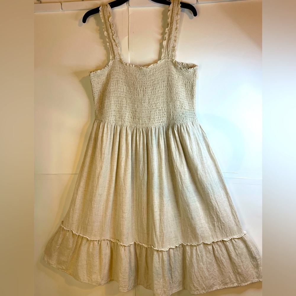Mile Gabrielle Sleeveless Dress Rayon/ Cotton/Linen Blend Made in India